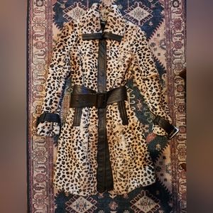 Bebe Leopard Print Coat